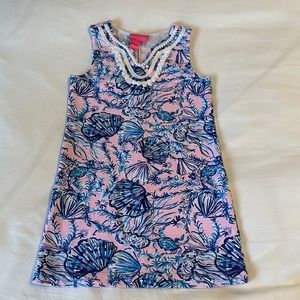 Lilly Pulitzer girls dress size small pink/blue shell print
